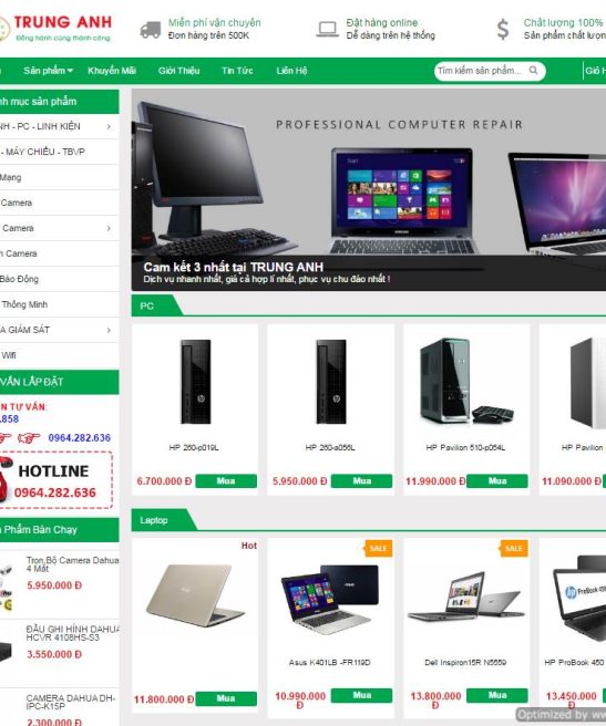 Giao diện web camera