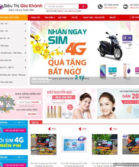 Giao diện siêu thị gia khánh