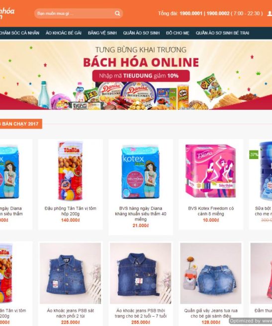 Giao diện bách hóa tổng hợp