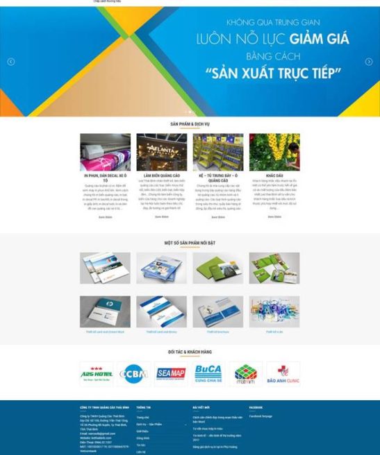 Giao diện quảng cáo nội thất Thái Bình