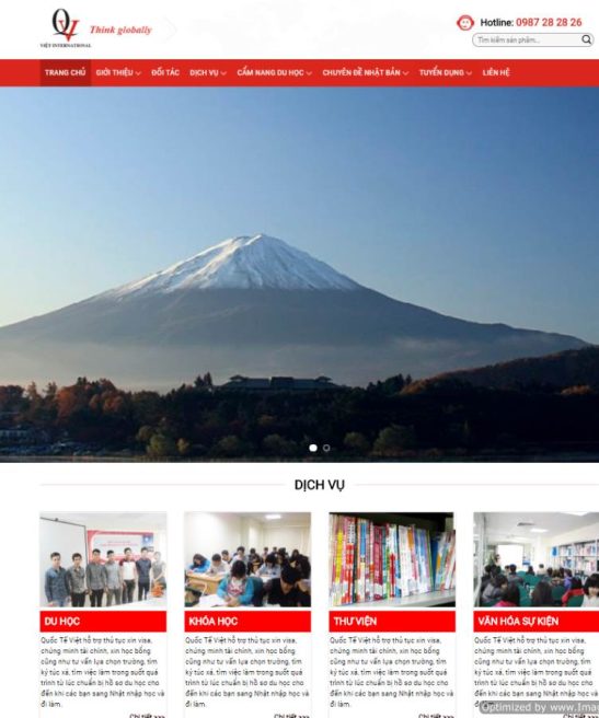 Giao diện web xuất khẩu Nhật Bản