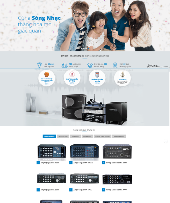 Giao diện web âm thanh ánh sáng Sóng Nhạc