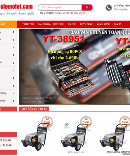 Mẫu web dụng cụ công nghiệp