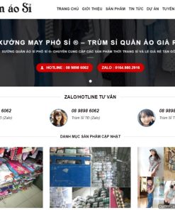 Giao diện web quần áo bán buôn