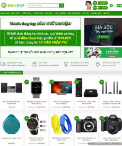 Giao diện web điện thoại xanh