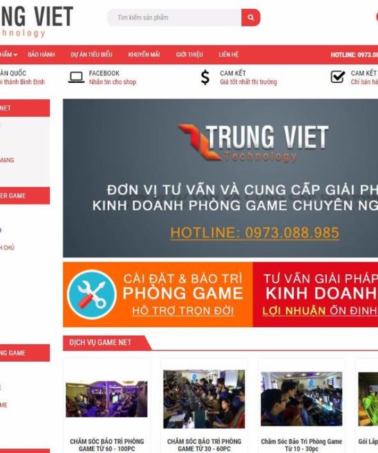 Giao diện web máy tính