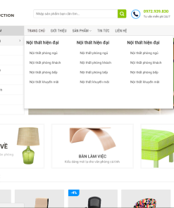 Giao diện web shop nội thất Green