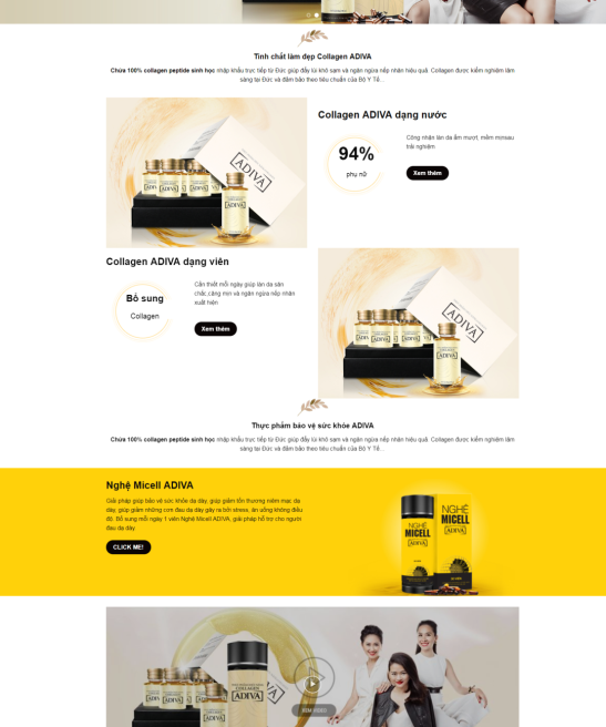 Giao diện web thực phẩm chức năng