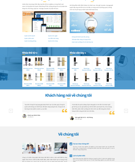 Giao diện web công ty thiết bị thông minh