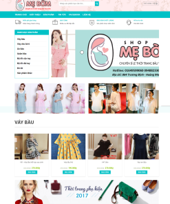 Giao diện web shop mẹ bờm