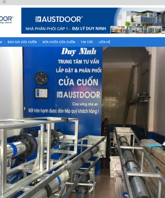 Giao diện web đại lý cửa cuốn Duy Ninh