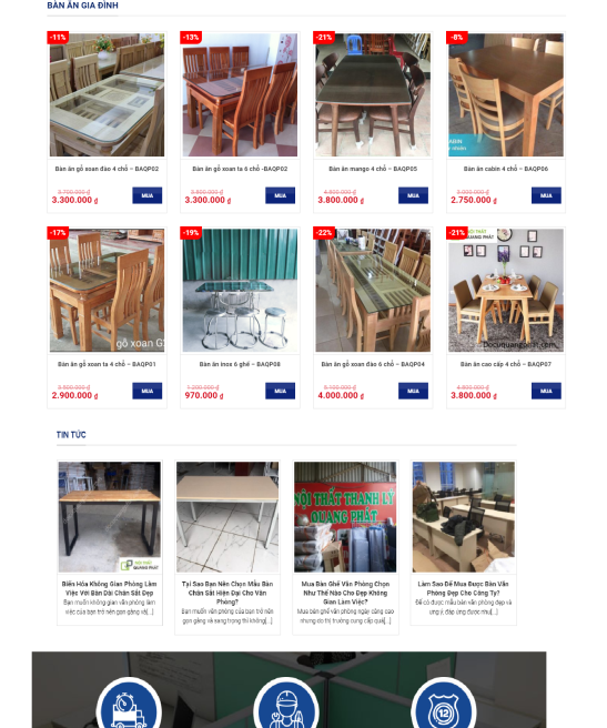 Giao diện web Đồ gỗ Quang Phát