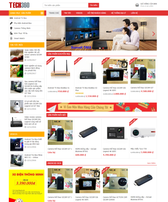 Giao diện web công nghệ tech360