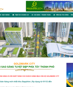 Giao diện web bất động sản siêu đẹp goldmarkcity