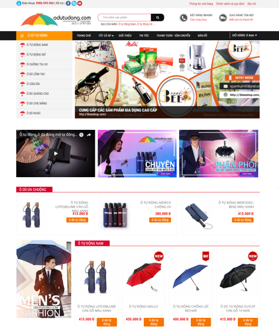 Giao diện web ô dù tự động