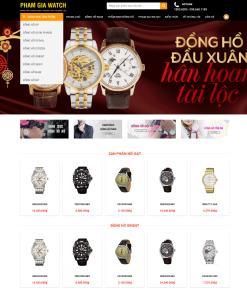 Giao diện web bán hàng đồng hồ hàng hiệu