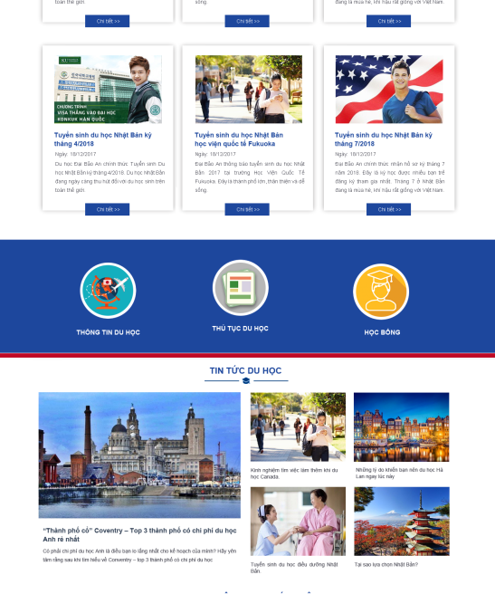 Thiết kế web xuất khẩu lao động – web giáo dục edu