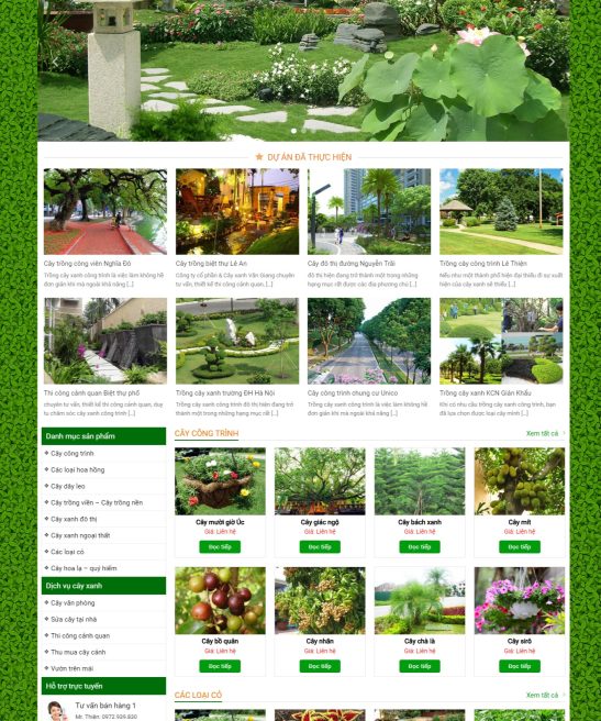 Giao diện web cây xanh đẹp cute lớp 1e