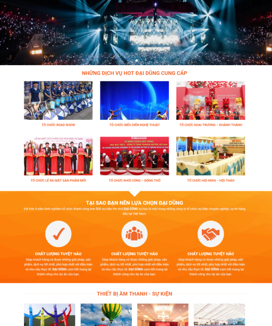 Giao diện web thiết bị sự kiện đại dũng