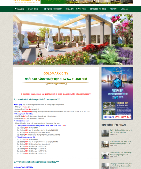 Giao diện web bất động sản dự án 2018