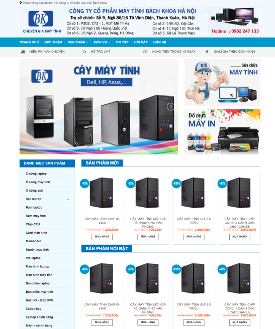 Giao diện web máy tính đẹp