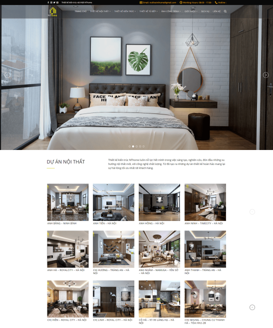 Giao diện web nội thất đẳng cấp XHOME