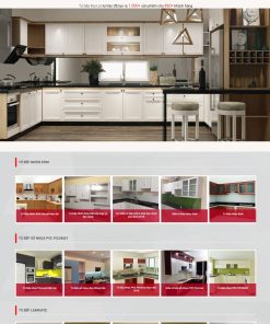 Giao diện web tủ bếp nội thất thạch cao đẹp 2018