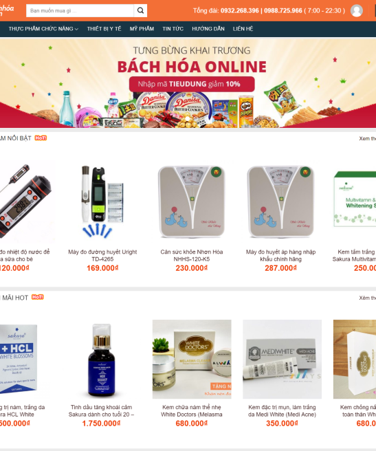 Giao diện web bách hóa 2 đẹp và thân thiện