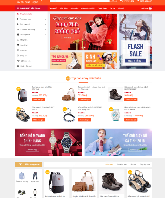 Giao diện web shop bách hóa 3 rất đẹp