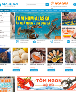 Mẫu web shop đảo hải sản đẹp