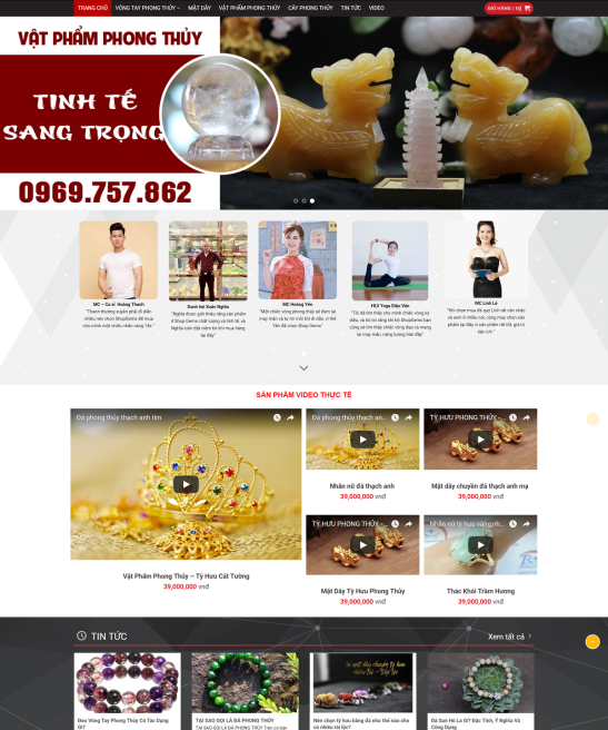 Mẫu web shop phong thủy rất đẹp