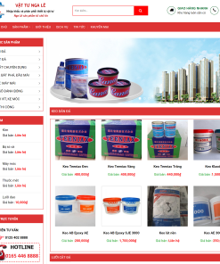 Mẫu web shop vật tư đẹp 2018