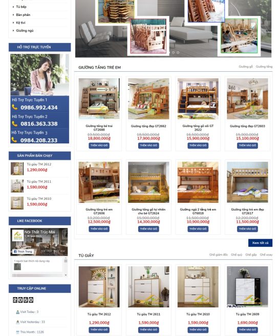 Giao diện web nội thất đẹp 2019 thân thiện