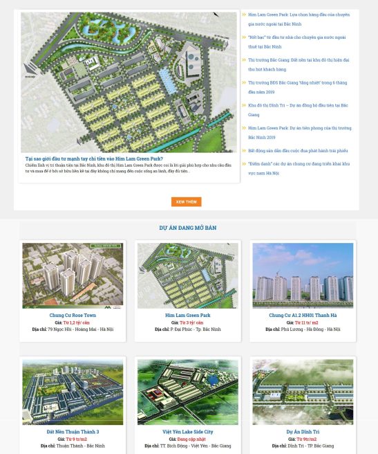 Website bất động sản dự án 24h đẹp