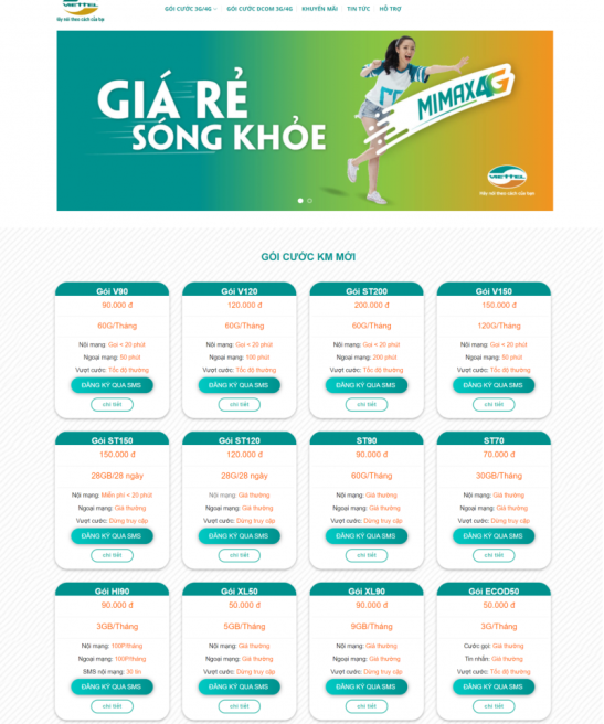 Thiết kế web về giao diện web sim số 4g 5g