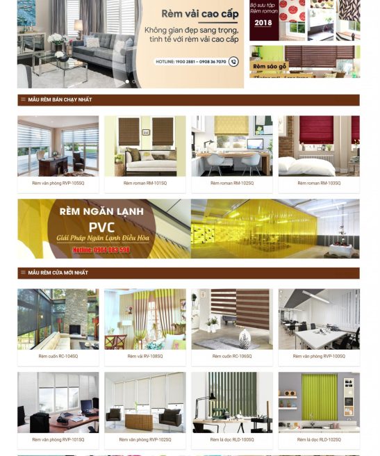 Giao diện web nội thất – rèm cửa – đồ gỗ đẹp 2020