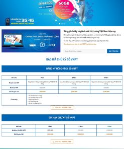 Giao diện web lắp mạng viettel, lắp mạng VNPT