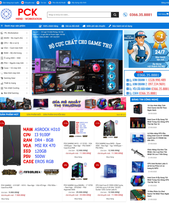 Giao diện web về máy tính đẹp 2020 – mẫu web công nghệ