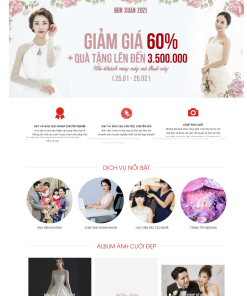 Giao diện website ảnh viện áo cưới đẹp mắt – nhẹ nhàng