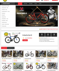 Giao diện website shop bán xe đẹp xe máy