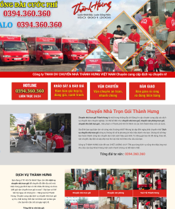 Thiết kế website dịch vụ chuyển nhà – thiết kế web giới thiệu