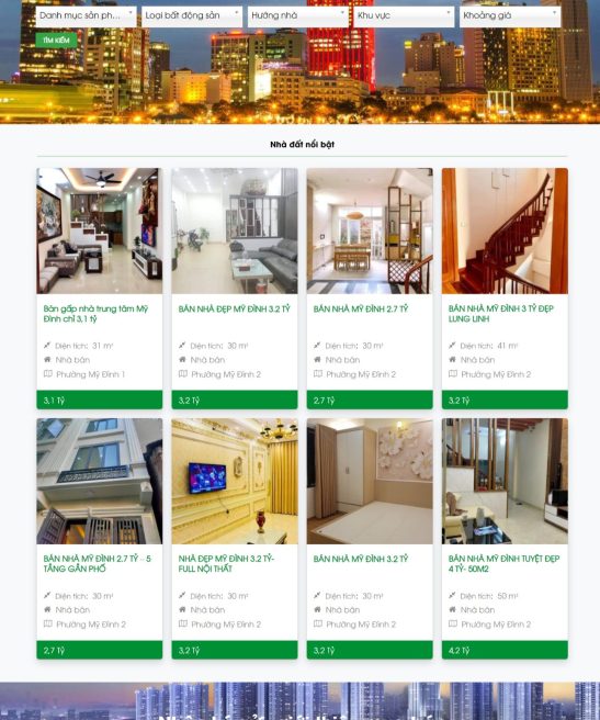 Giao diện website bất động sản rao bán đẹp
