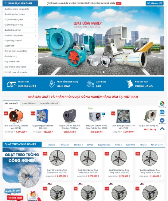 Thiết kế web về sản phẩm máy công nghiệp – xây lắp