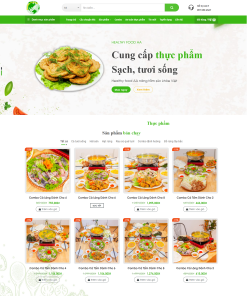 Thiết kế web thực phẩm sạch, mẫu web thực phẩm xanh