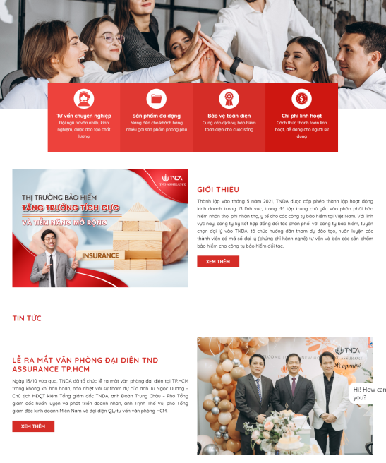 Web giao diện công ty giới thiệu sản phẩm