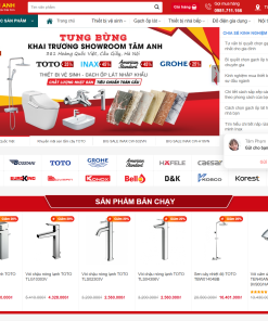 Giao diện web thiết bị vệ sinh, nội thất đẹp mắt