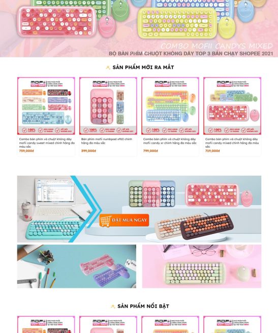 Giao diện web shop phụ kiện đẹp nhẹ nhàng dễ thương