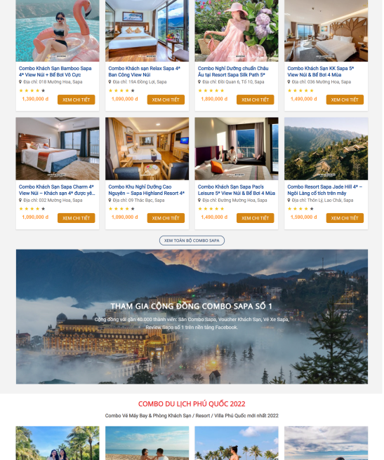 Thiết kế web book tour du lịch đẹp bắt mắt