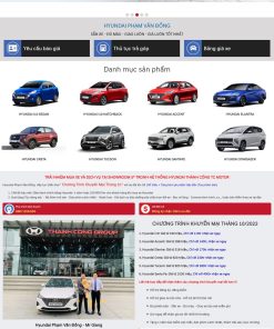 Thiết kế web xe ô tô hãng Hyundai Đẹp mắt đẹp