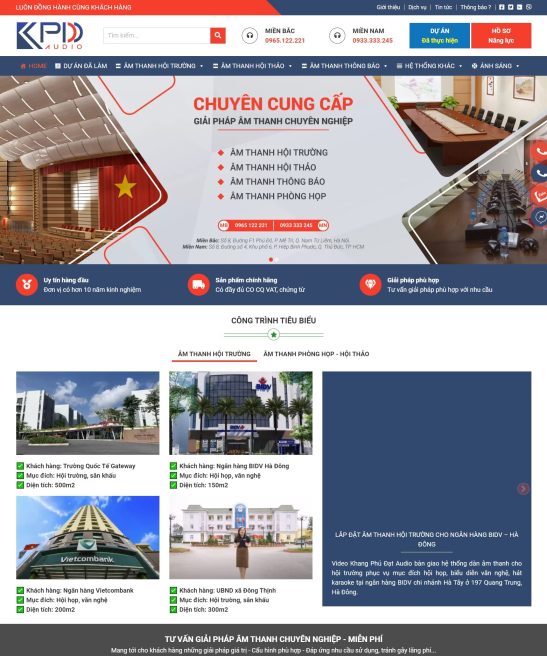 Trang web shop siêu thị âm thanh đẹp mắt